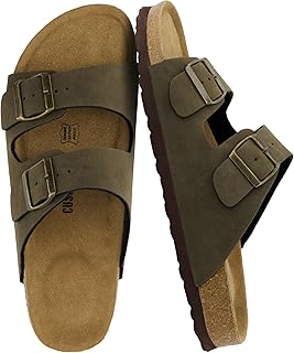 CUSHIONAIRE Men's Lane Cork Footbed Sandals + Comfort