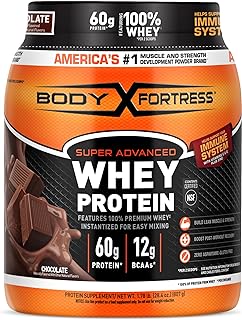Body Fortress Super Advanced Whey Protein, Chocolate, 1.78 lbs | Flavor: Chocolate, Immune Support, Muscle and Strength Development