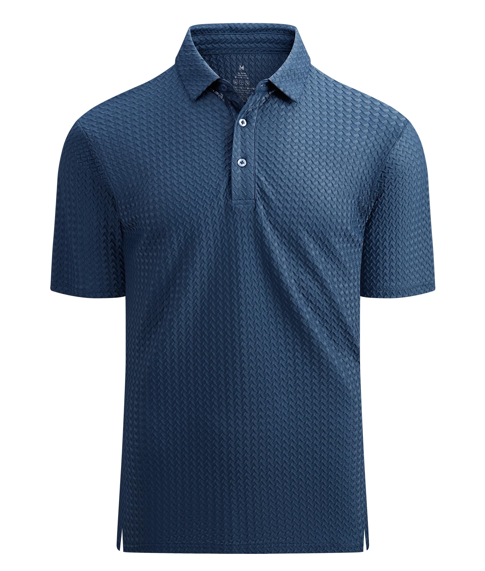 Alex Vando Mens Bubble Jacquard Polo Shirt Super Stretch Short Sleeve Polo Shirt