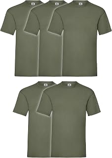 Fruit of The Loom - Iconic Tee, Lightweight Ringspun Tee, 5 Pack, Men's T-Shirt, Olive Green, M