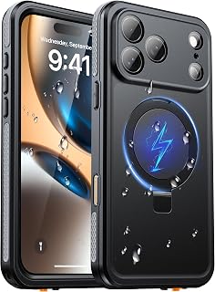 Oterkin Magnetic Stand for iPhone 17 Pro Case Waterproof IP68, Black