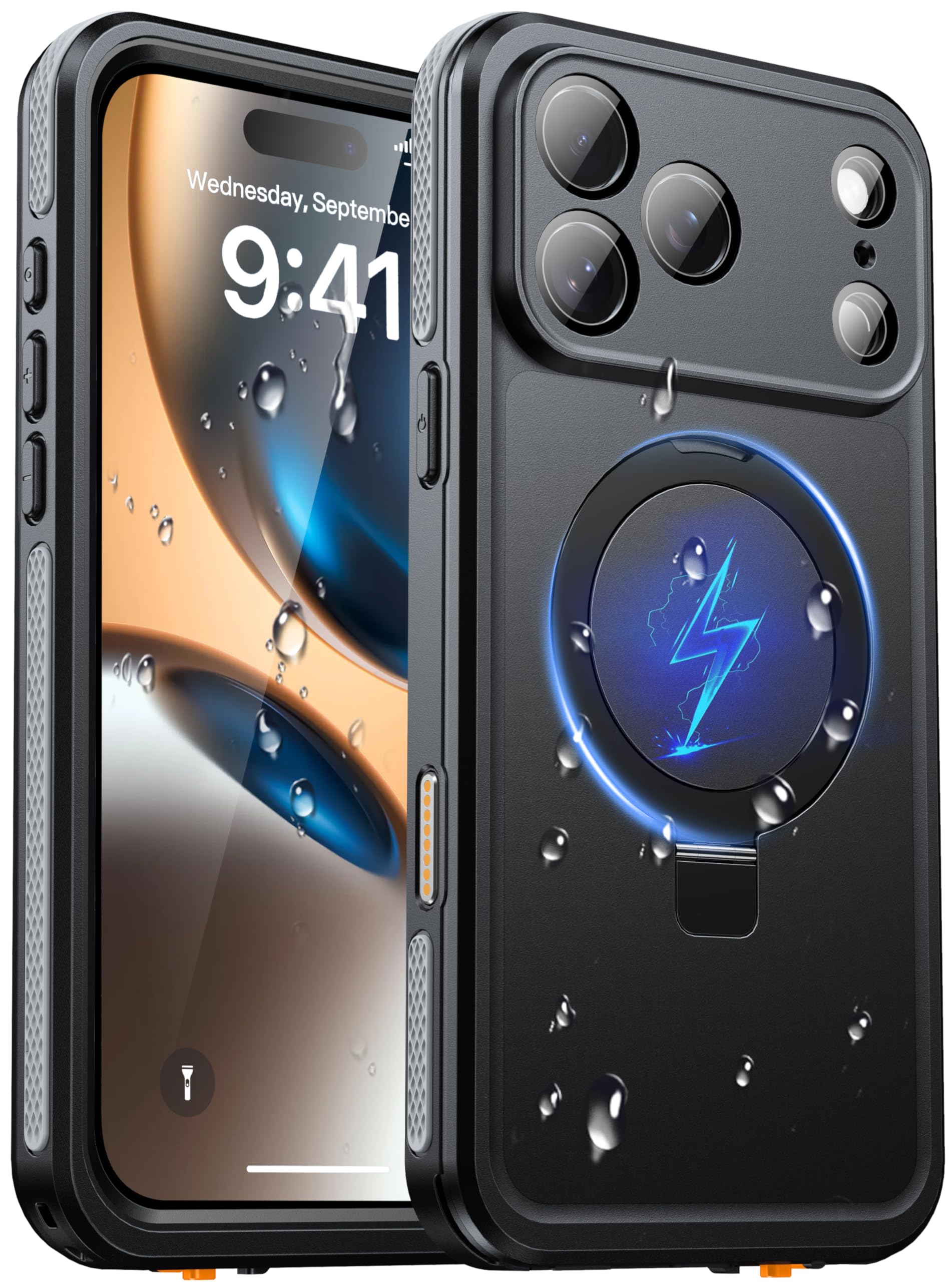 Oterkin Magnetic Waterproof for Phone 17 Pro Case with [Built-in Screen Protecto