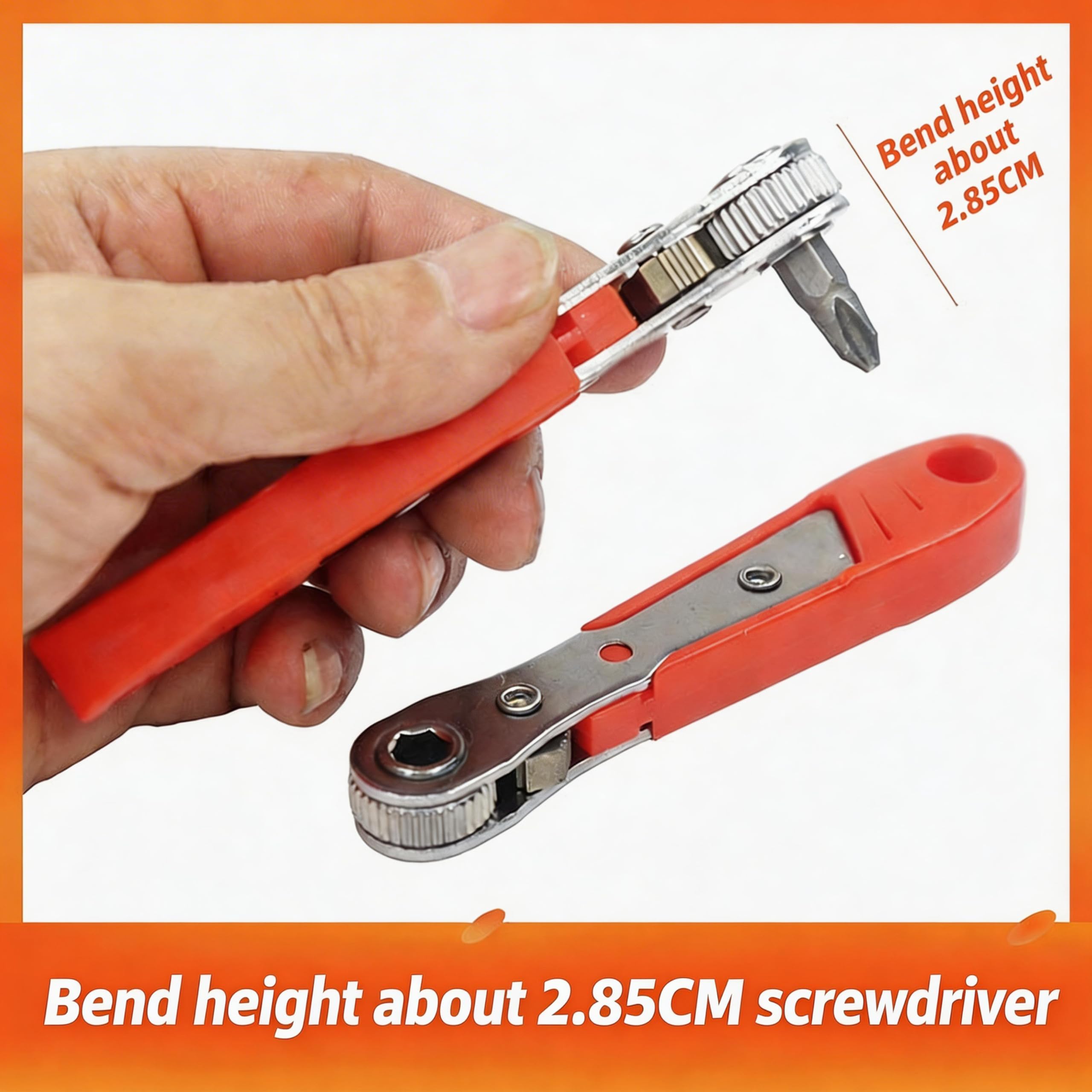 1 x Red Carbon Steel Multifunction Tool, 5-in-1 Ratchet Screwdriver, Wrench, Wir