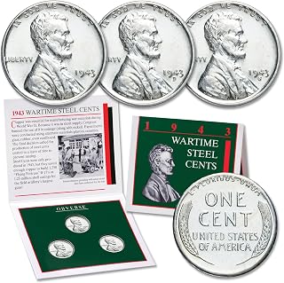 1943 PDS Wartime Steel Lincoln Cent 3-Coin Set