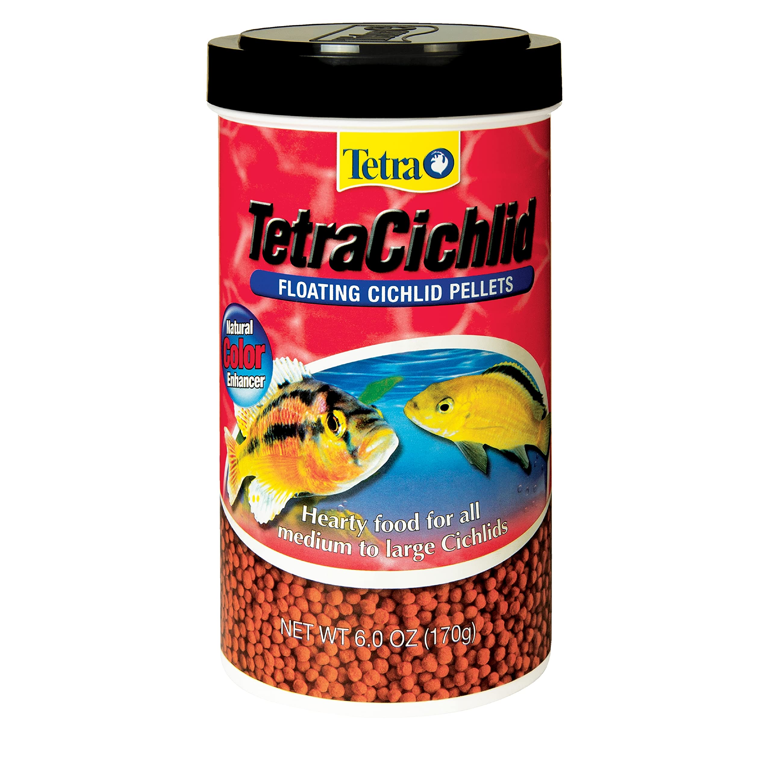 Tetra Cichlid Floating Cichlid Pellets Fish Food, 6 oz | Daily Diet For Top & Mi