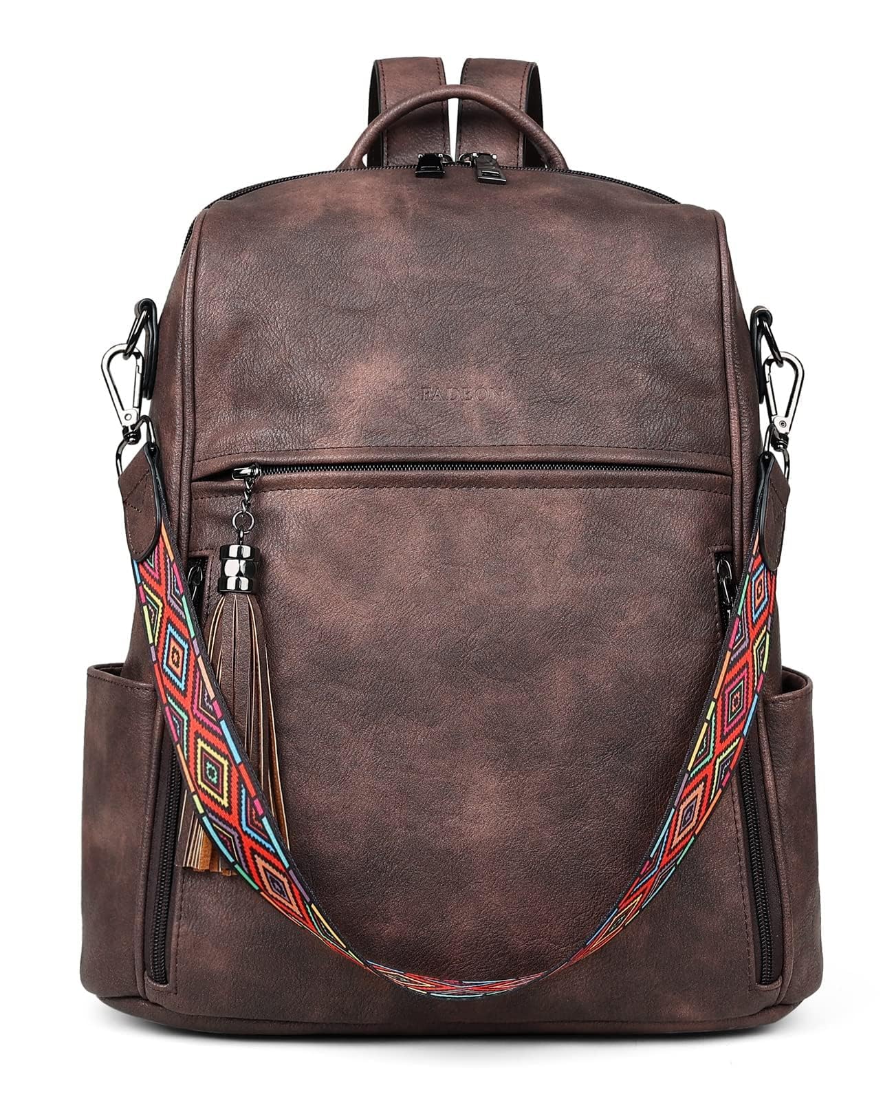 FADEON Leather Backpack Wallet Women Designer Travel Backpack Wallet PU Fashion 