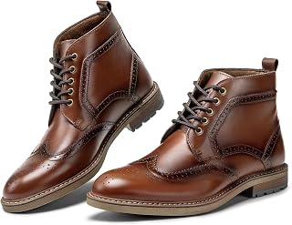 Men's Dress Boots Fashion Dress Boot For Men Oxford Ankle Boots Black Dress Boots Genuine Leather Classic Brogue Style