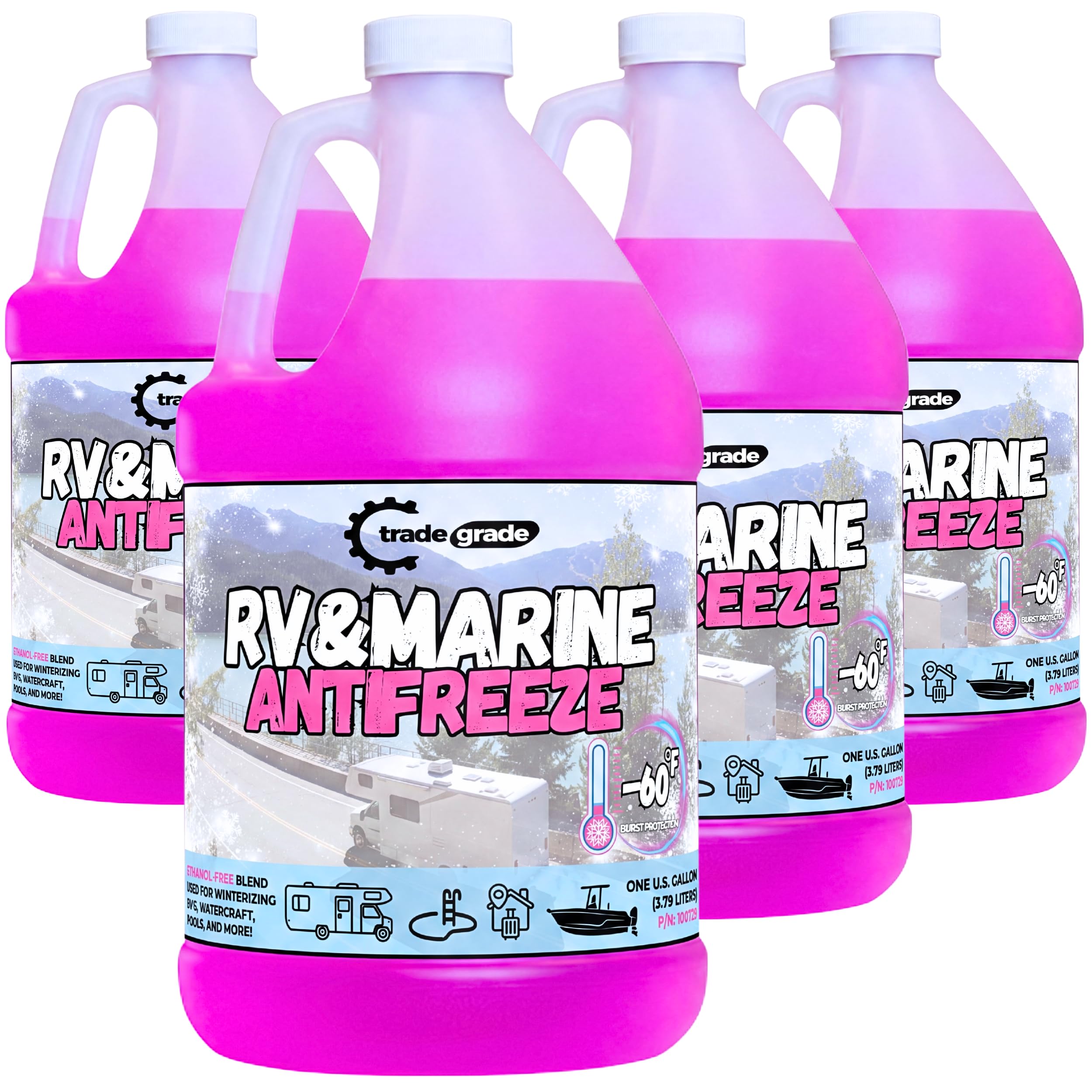 Trade Grade Premium Blend RV Antifreeze for Winterizing – Marine Antifreeze -60°