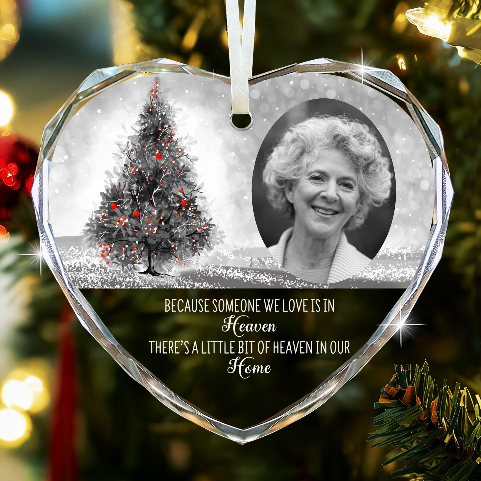 Personalized Memorial Christmas Ornaments with Photo - Custom Christmas Tree Dec