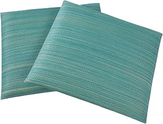 Grass Zabuton Mat Cushion, Stylish, Large, Solid Color, Japanese Style, Modern, Japanese Modern, Japanese Room, Approx. 21.7 x 21.7 inches (55 x 55 cm), Set of 2, Teal, Green, Simple, Refreshing, Doesn't get stuffy, Mildew Resistant