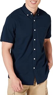 Amazon Essentials Herren Regular Fit Kurzarm-Oxfordhemd aus 100% Baumwolle