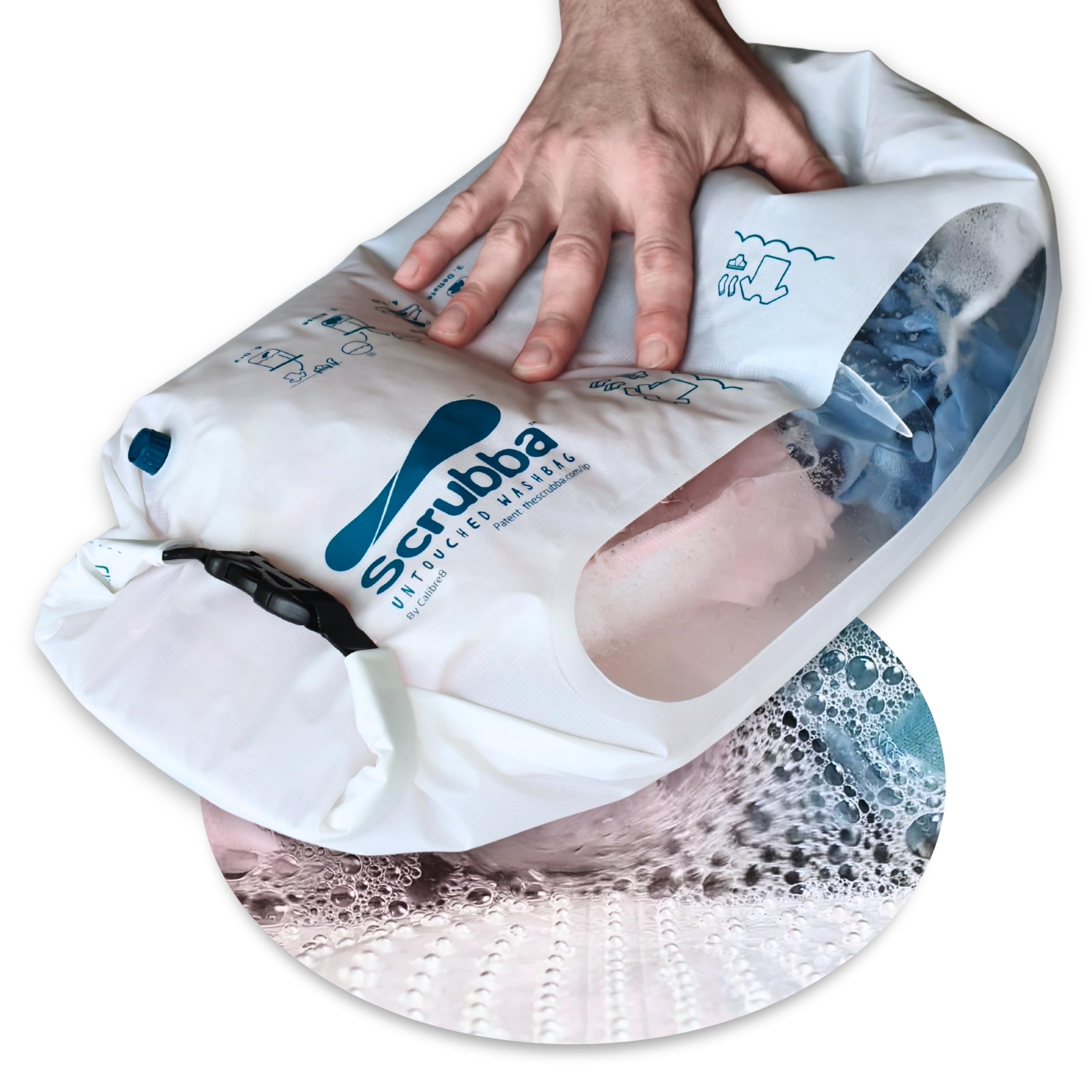 Scrubba Wash Bag Untouched Patented Washboard-in-a-Bag™ 5 oz Travel Washer | Pac