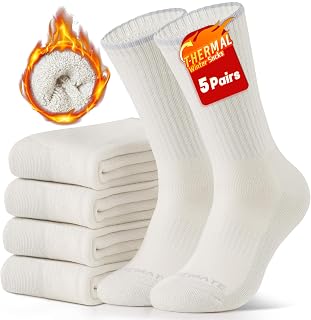CLOSEMATE 5 Pairs Warm Socks Men Women 6-8 9-11 12-13 Thermal Anti-Cold Winter Home Work Socks