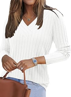 PLOKNRD Women's Lightweight Long Sleeve V-Neck Sweater