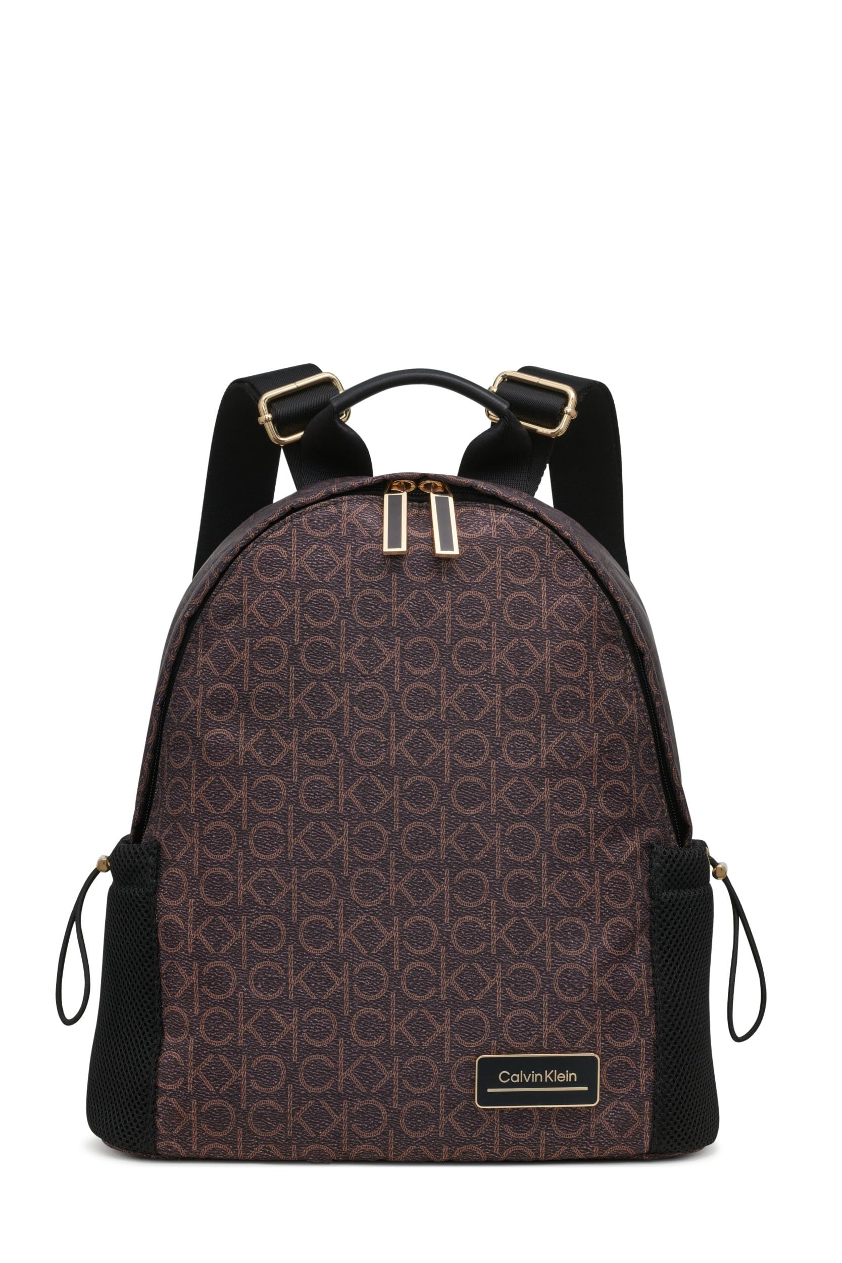 Calvin Klein Jessie Women's Jessie Organizational Backpack (1 Pack), Brown/Khaki