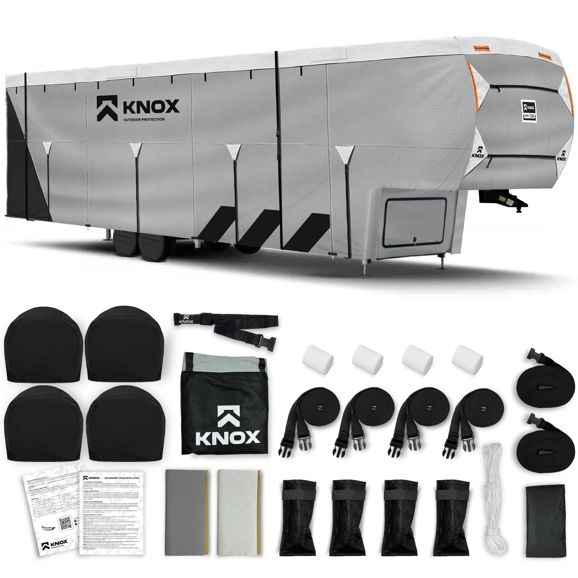 KNOX 2nd Gen Fifth Wheel RV Cover, Anti-Tear APEX Fabric, Fits Travel Trailer, R