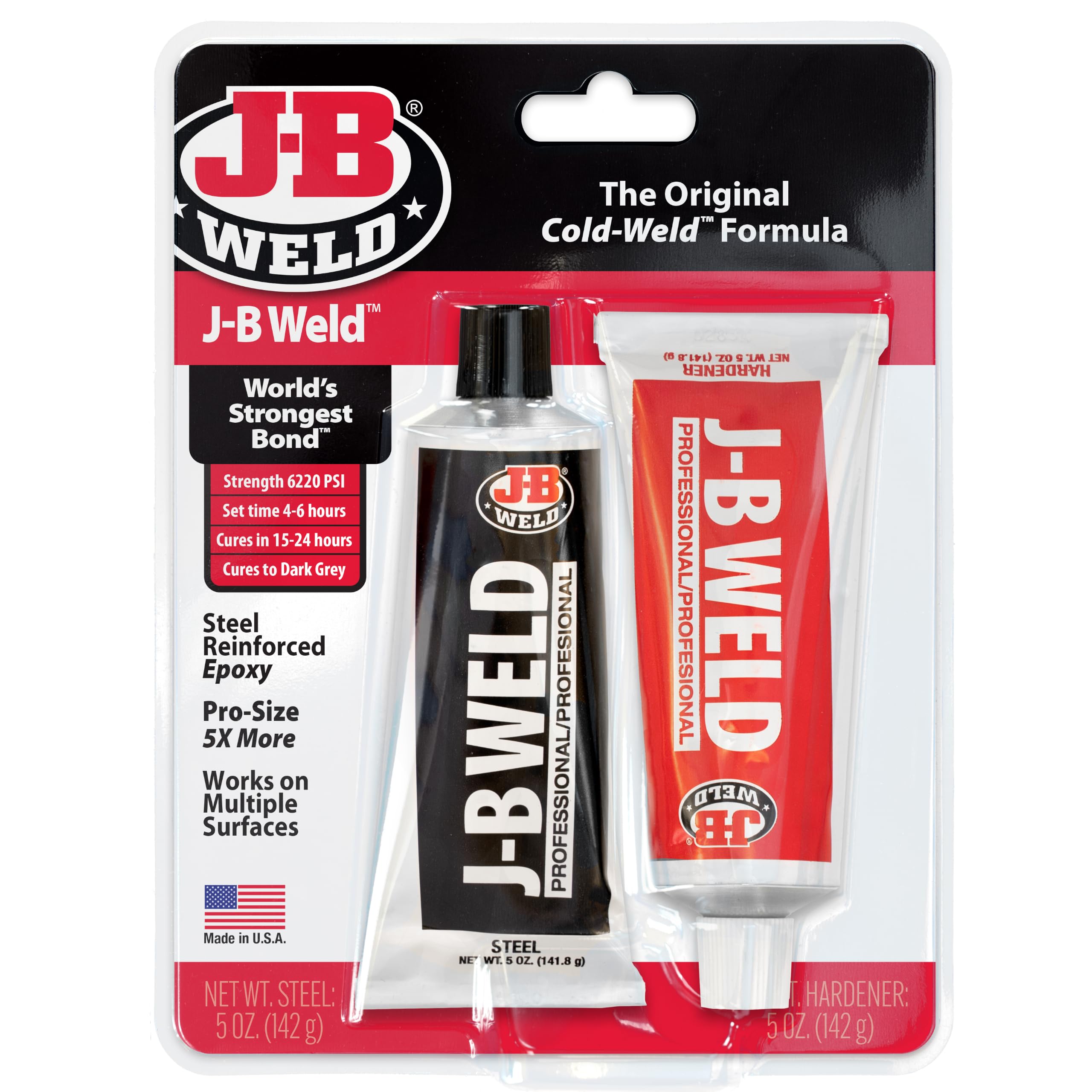 J-B Weld 8281 Professional Size Steel Reinforced Epoxy - Hardener and Steel Pack