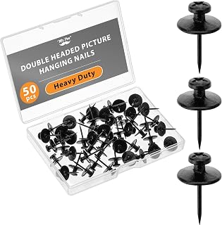 Mr. Pen- Double Headed Picture Hanging Nails, 50 Pack, Black | Push Pins for Wall, Small Picture Frame Hangers for Drywall Cork Board, Home Office, Photo Decorations