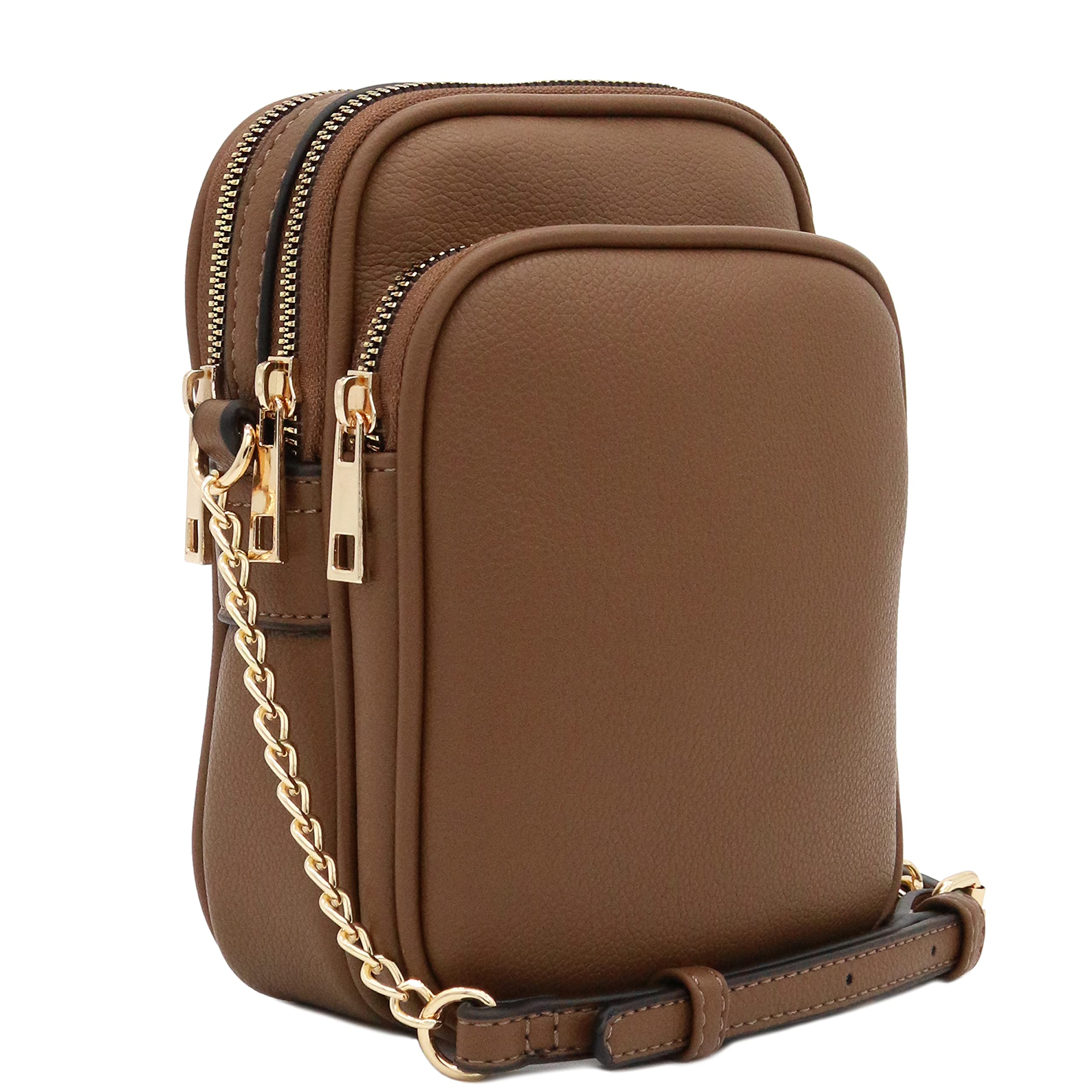 FashionPuzzle Multi Pocket PU Leather Casual Crossbody Bag with Adjustable Strap