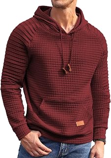 COOFANDY Sudadera con Capucha para Hombre, Manga Larga, con Capucha, con cordón y Bolsillo Canguro