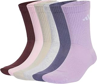 adidas Unisex Quilted Mid-Calf Socks (6 Pairs)