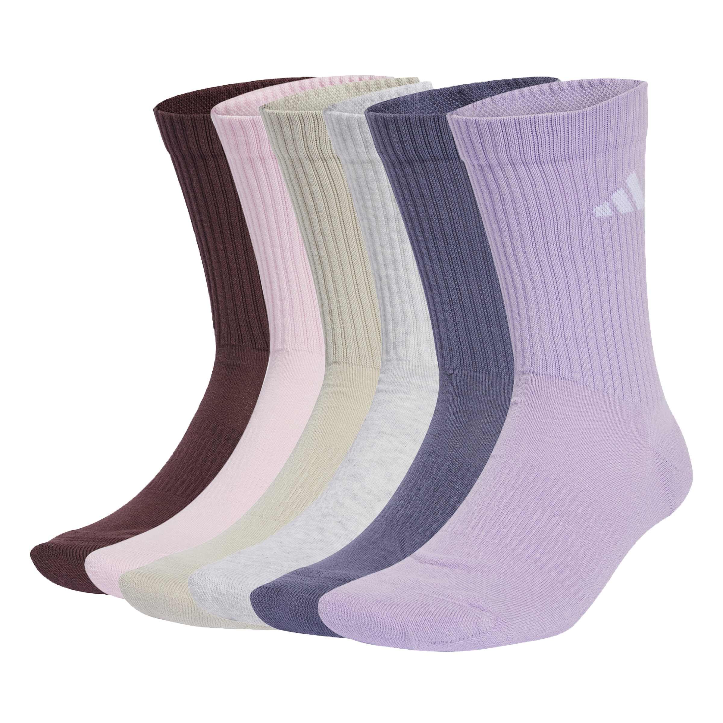 adidas Unisex Quilted Mid-Calf Socks (6 Pairs)