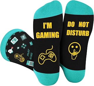 Effeet Funny Socks Men, Novelty Gamer Gifts for Men, Stocking Fillers | Gift-ready Christmas box, Breathable premium cotton, Non-slip soles, UK 6–11, Great stocking filler or Secret Santa gift