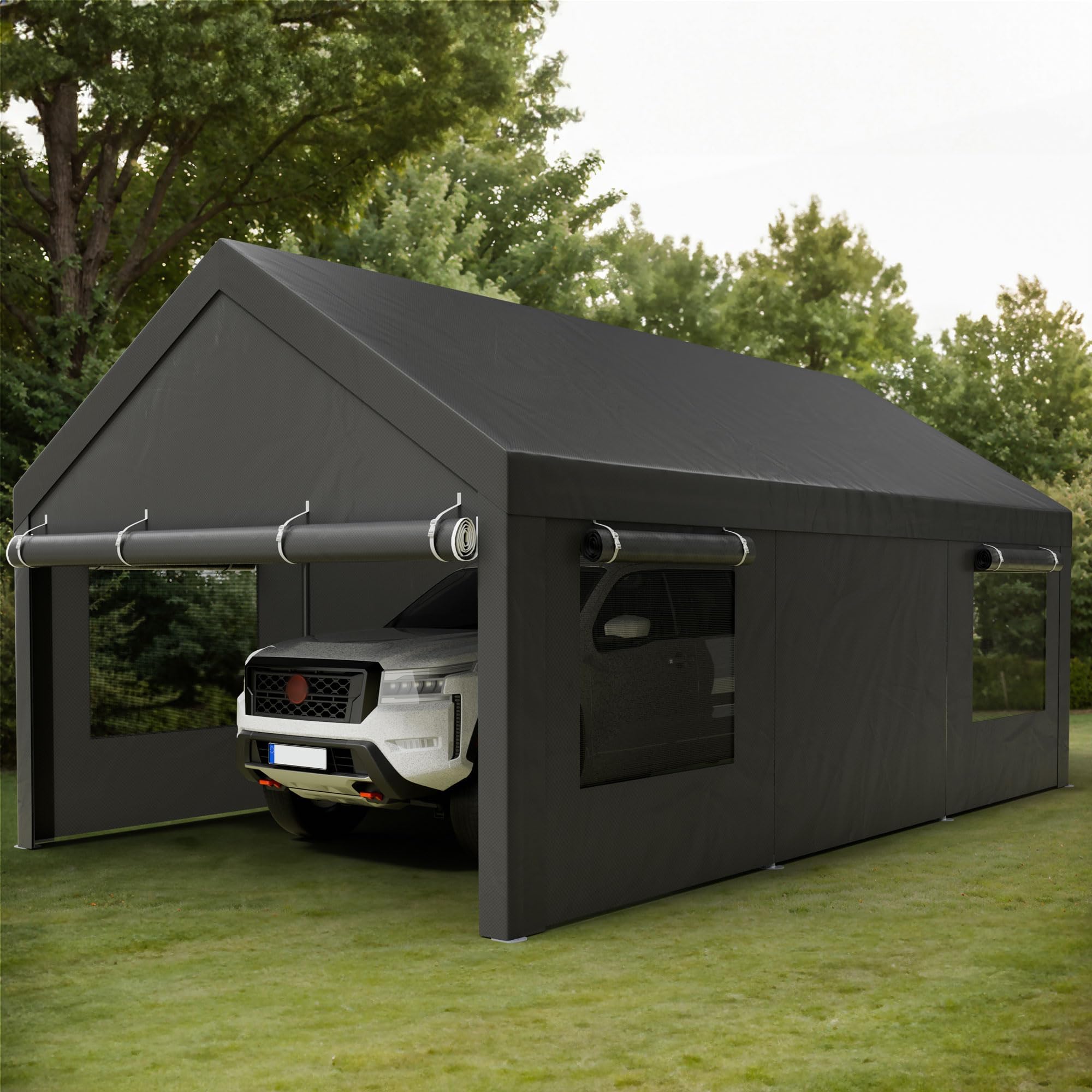 Shintenchi 12x20 FT Heavy-Duty Design Carport,Portable Garage Canopy,Carport Can