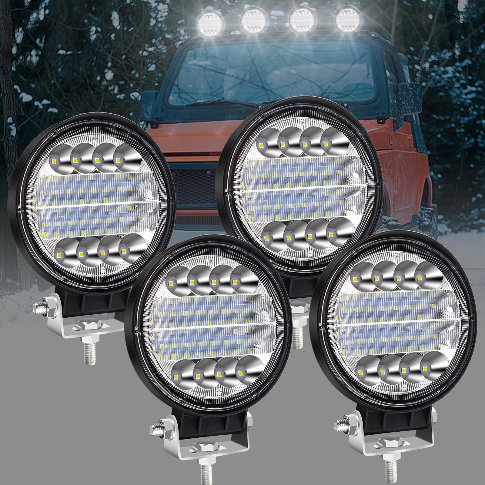 X-STYLE 27W LED Work Light, White, Mini Work Light, 12 V, 24 V, Compact, Deck Li