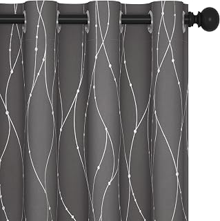 Deconovo Blackout Curtains 84 Inches Long, Thermal Insulated Energy Saving Curtains for Bedroom, Noise Reduction Curtain Drapes for Living Room (52W x 84L Inch, Grey, 2 Panels)