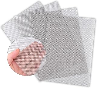 Valchoose 4PACK Stainless Steel Woven Wire Mesh Never Rust 11.8"X8.2" | Air Vent Mesh Hard and Heat Resisting Screen, 1mm Hole 20 Mesh Easy to Cut for Rodents Filters Window DIY Projects