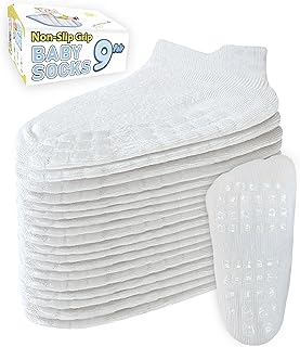 Simply Kids Toddler Socks with Grippers (9 Pair) for 0 Months - 7 Years Old I Ankle Baby Socks Chaussette Enfant