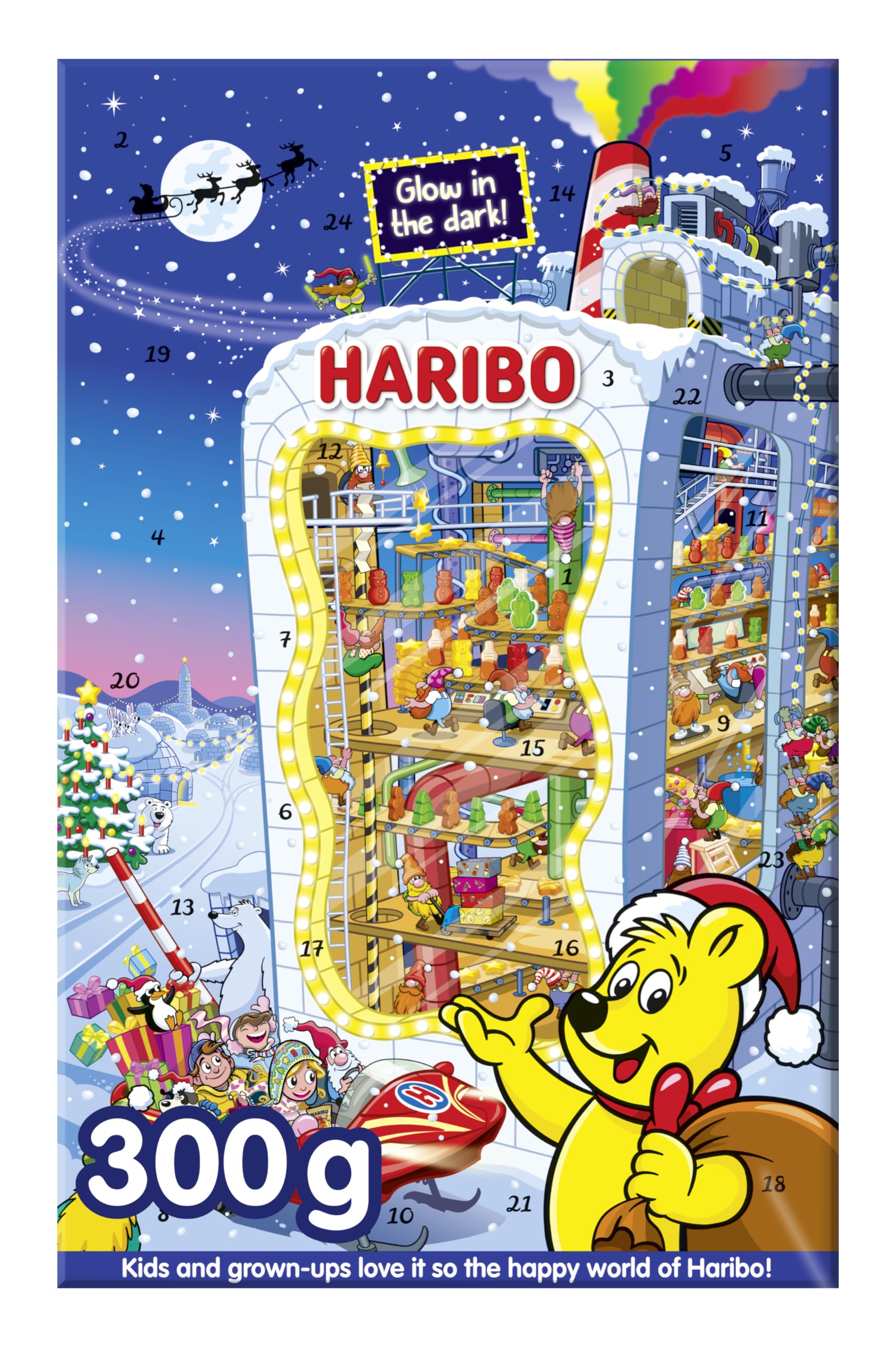 HARIBO Advent Calendar 300g – Festive Sweet Treats, Christmas Sweets Gift & Coun