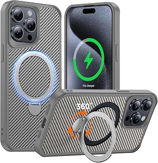 FlyReal Designed for iPhone 15 Pro Case with 360° Magnetic Stand