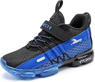 JMFCHI Boys Running Shoes Breathable Mesh Slip-On Athletic Tennis Sneakers