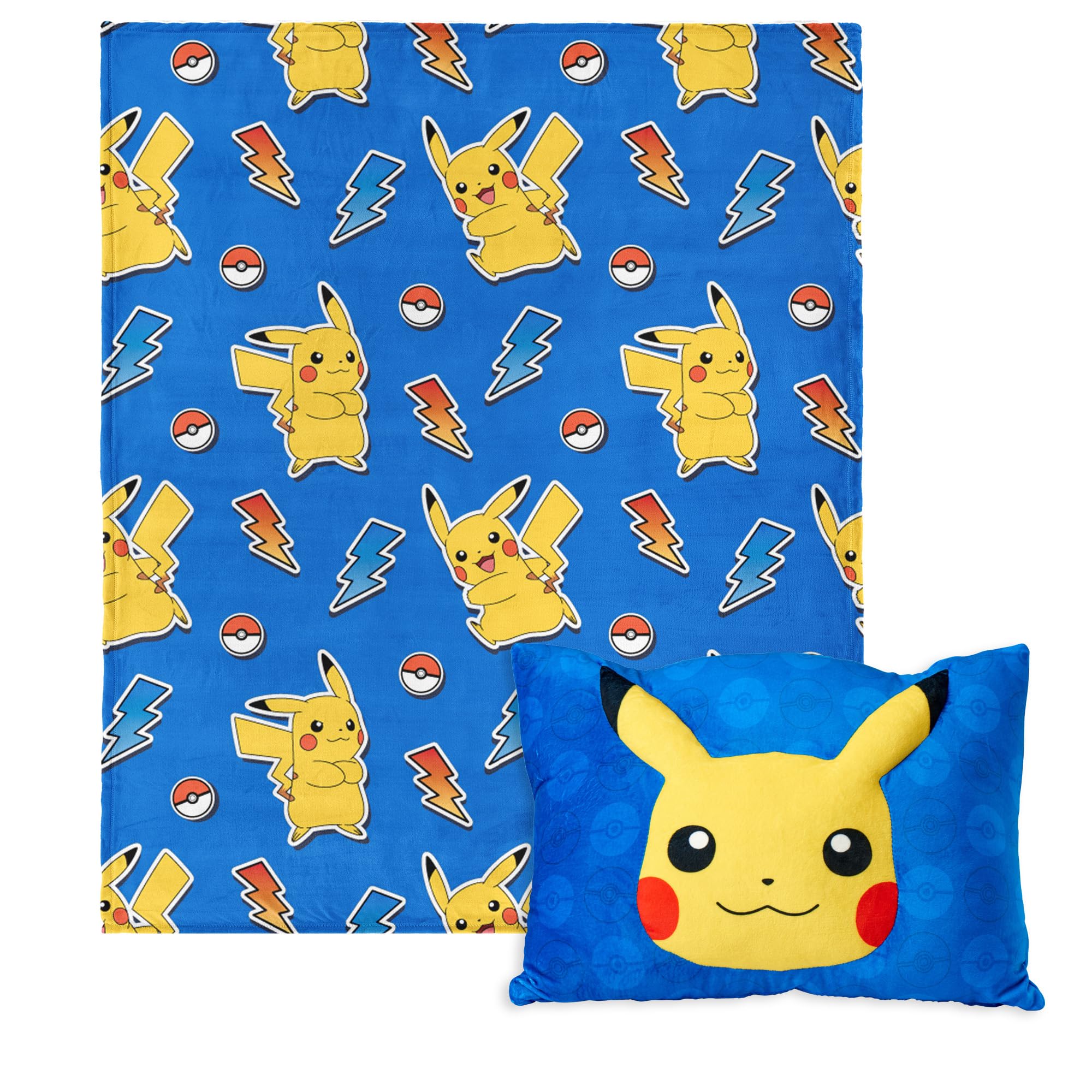 Northwest Pokémon Pika Pika Pikachu Plush Blanket 50" x 60" with 3D Plush Pocket