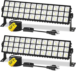 14000LM 100W LED Shop Lights, Plug in Garage Light for Workbench, 2 Pack | IP66 Waterproof, Super Brighter, 6000K Daylight White, 1.8M/6FT Long Cord, Outdoor Bay Lighting for Workshop Yard Warehouses