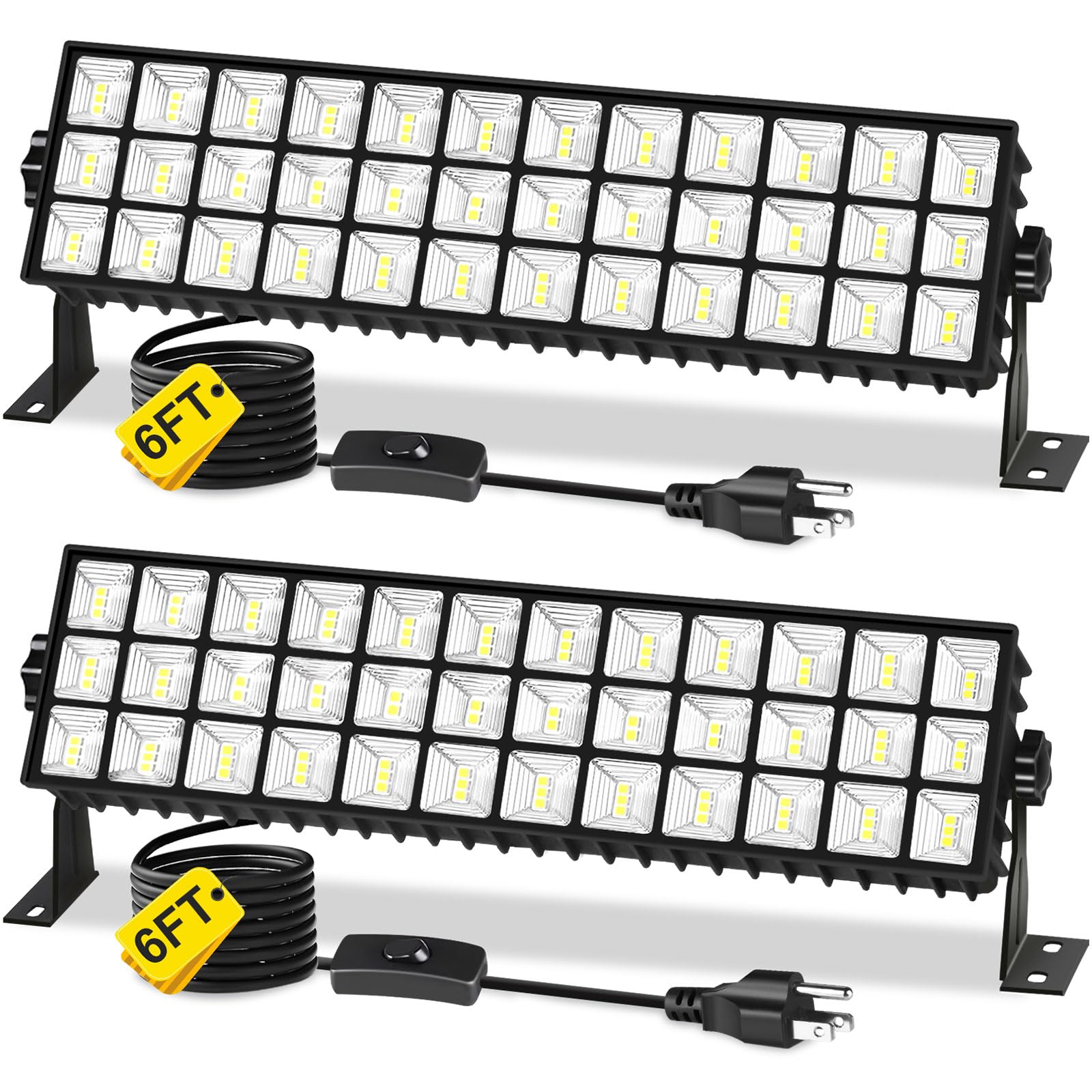 14000LM 100W LED Shop Lights, Plug in Garage Light for Workbench, 2 Pack | IP66 