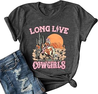 Cowgirl Western Shirts for Women Country Music Outfits Summer Vacation Short Sleeves Tops