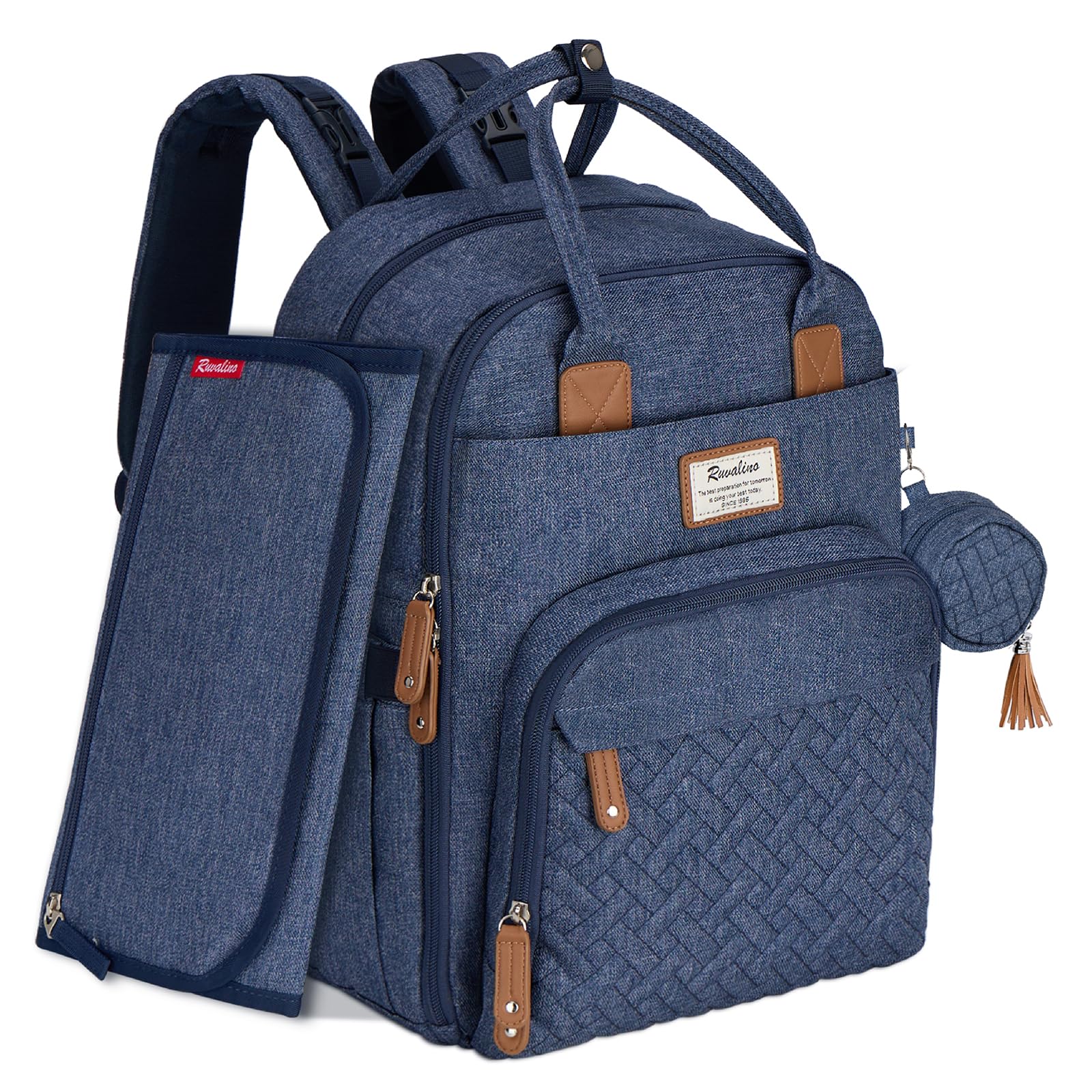RUVALINO Baby Diaper Bag Backpack with Changing Pad, Baby Shower Gifts | Baby Es
