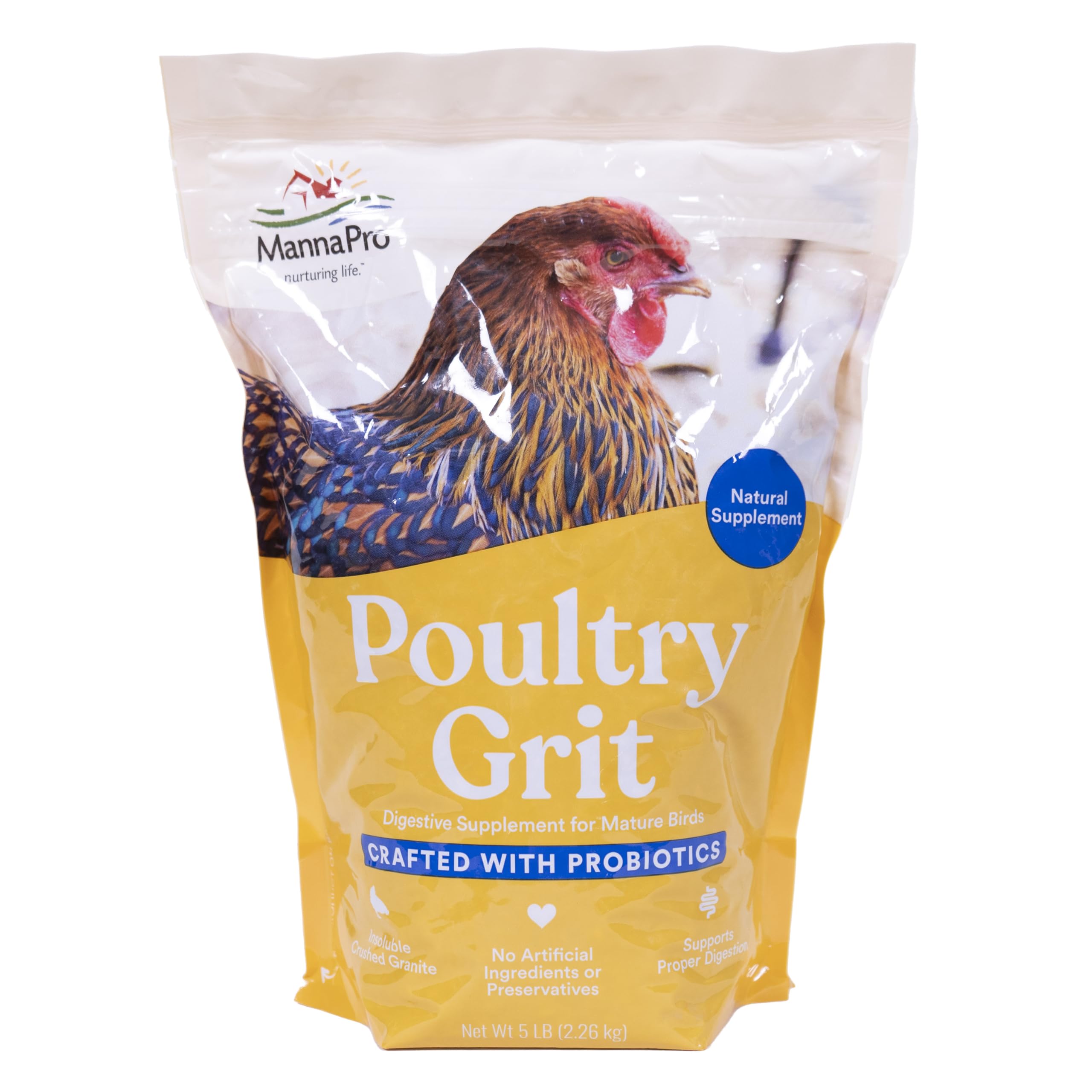 Manna Pro Chicken Grit with Probiotics for Healthy Chick Digestion, 5 lb | Crush