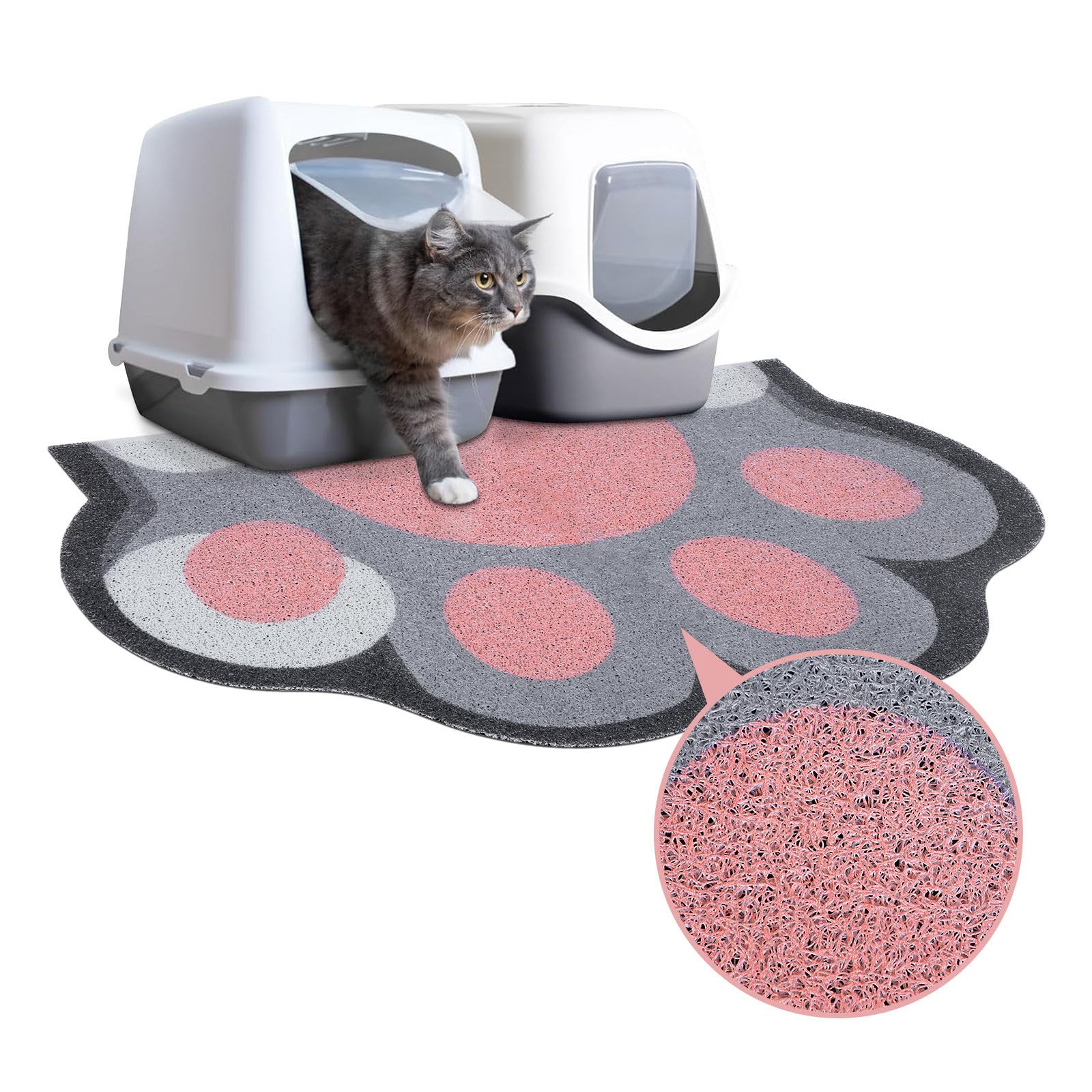 Cat Litter Mat Trapper, 35" x 24" Extra Large Kitty Litter Mat, Waterproof & Non