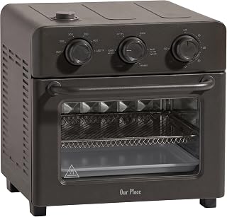 Our Place Wonder Oven, 6-in-1 Air Fryer & Toaster Oven, 2-Rack, 13 Qt | Non-toxic air fryer toaster oven combo; basket, wire rack, bake pan, crumb tray; toast, roast, bake, broil, reheat, steam