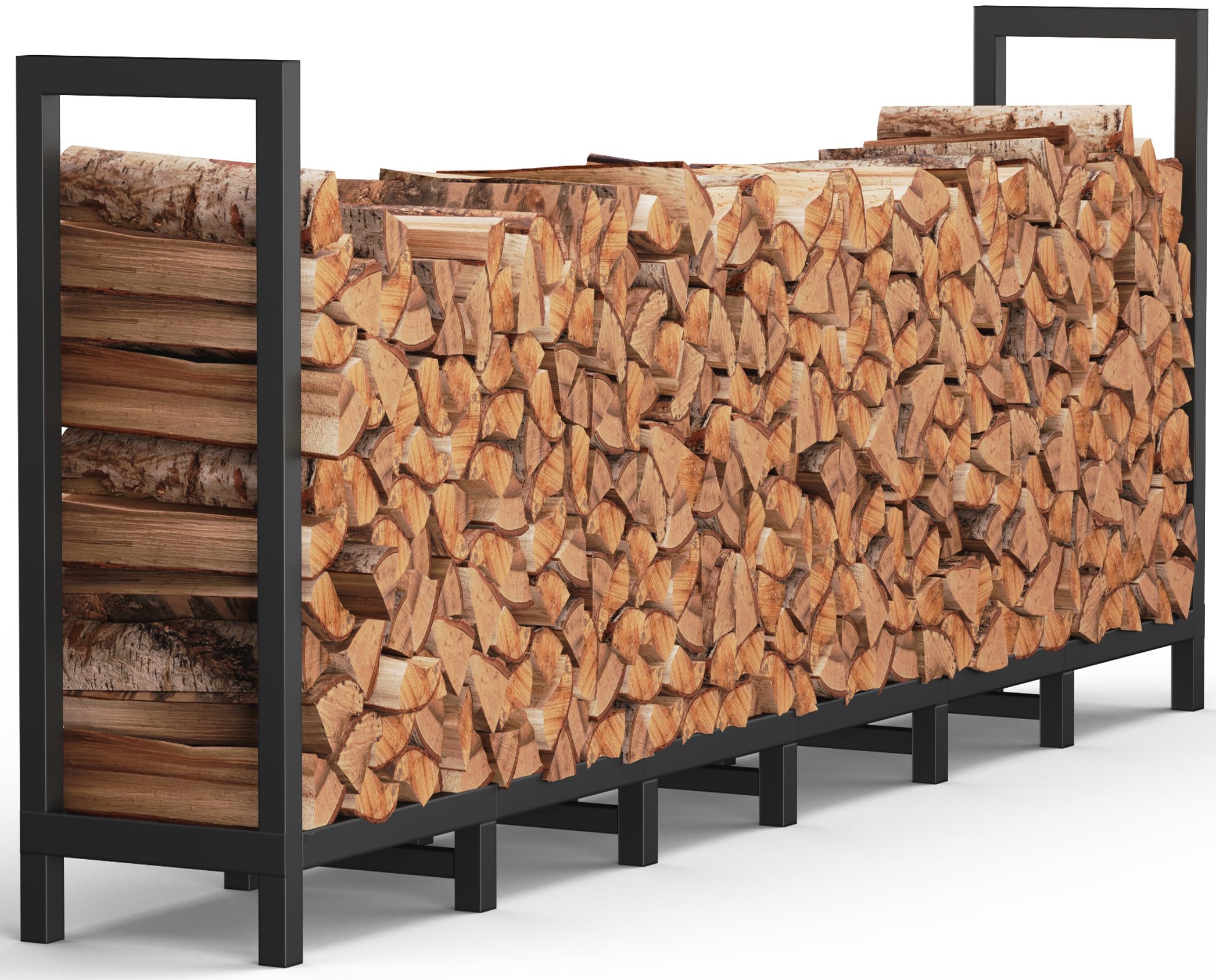 BALIE SPACE 8ft Outdoor Firewood Rack Log Holder for Fire Wood Pile Storage | He