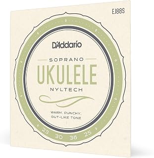 D'Addario EJ88S Nyltech Ukulele Strings, Soprano | D'Addario ukulele strings deliver warm tone, excellent intonation, tuning stability and long-lasting performance.