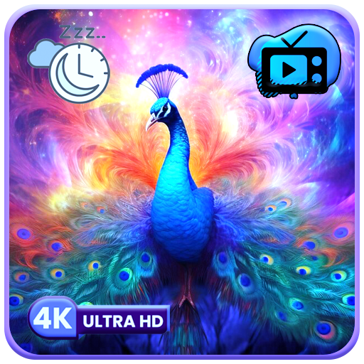 Iridescent Peacock Plume Scenes, Vibrant Bird Art Screensaver & Relaxing Music +