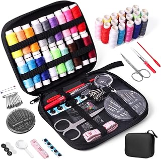 JUNING Travel Sewing Kit Portable Sewing Supplies Accessories for Adults, Beginner, Home, Emergency, Including Needle and Thread kit, Scissors,Tape Measure, Seam Ripper (B-Nomal)