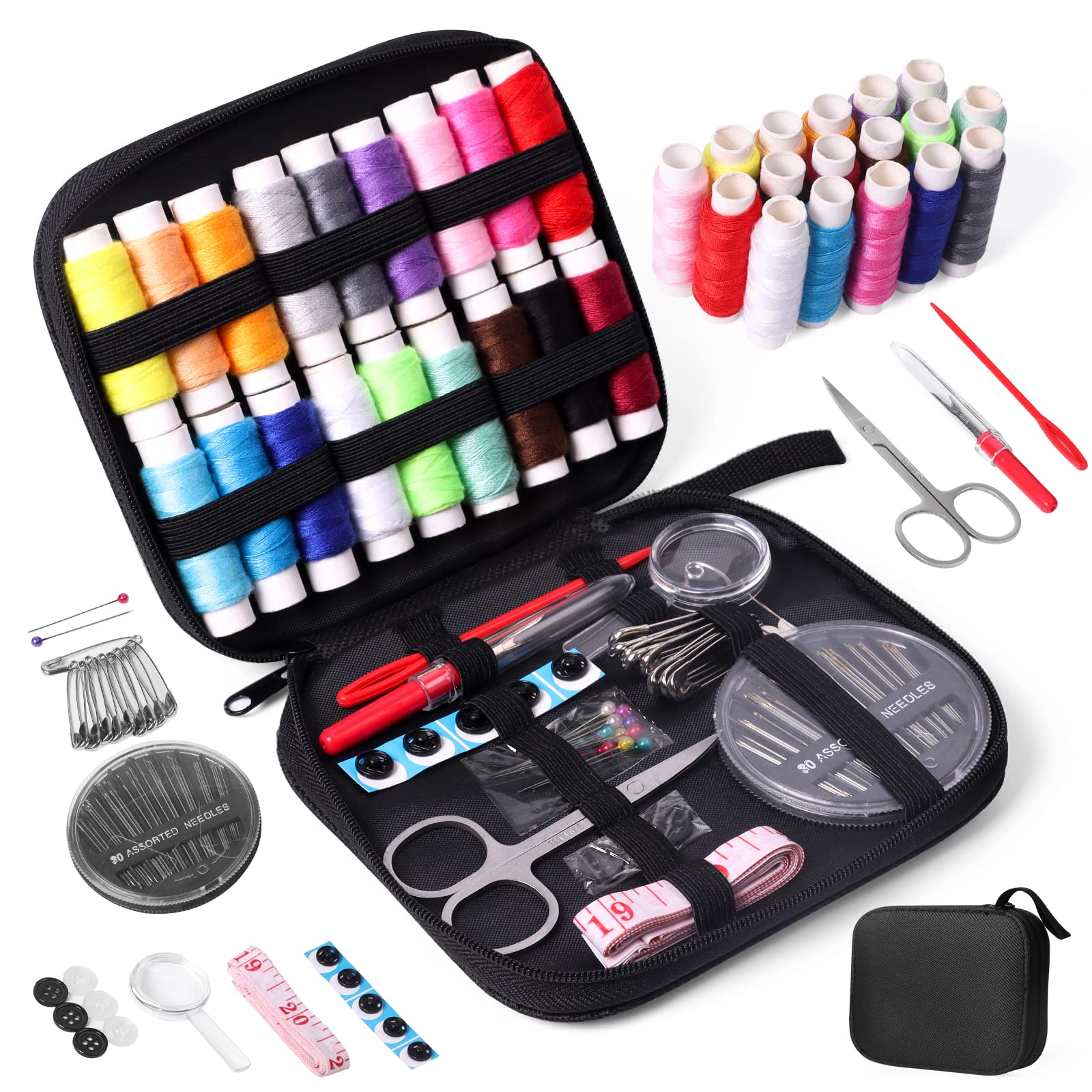 JUNING Travel Sewing Kit Portable Sewing Supplies Accessories for Adults, Beginn
