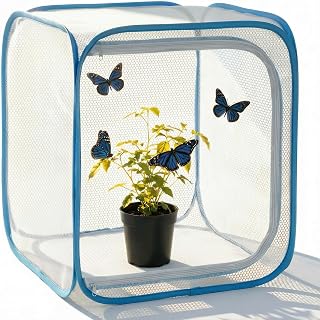 KraAra Insect & Butterfly Habitat Cage, Portable Pop-Up Terrarium with Mesh Sides, Bug Catching & Observation Enclosure for Caterpillars, Small Insects, Outdoor & Classroom Use, 12 Inches Tall