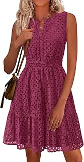 PRETTYGARDEN Women's Summer Eyelet A Line Short Dresses